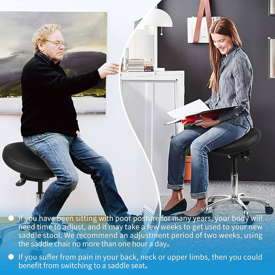 Amazon.com: Ergonomic Adjustable Rolling Saddle Stool Chair